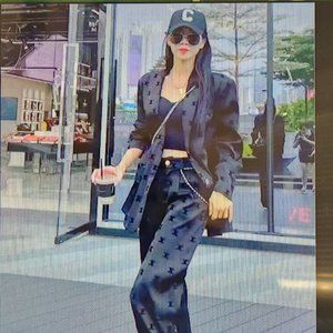 high waist slacks two-piece set